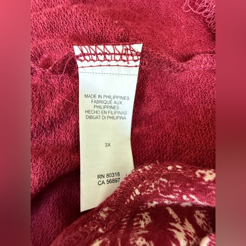 Lucky Brand Plus Red Sleeveless Tunic with Tie Front - Picture 4 of 7
